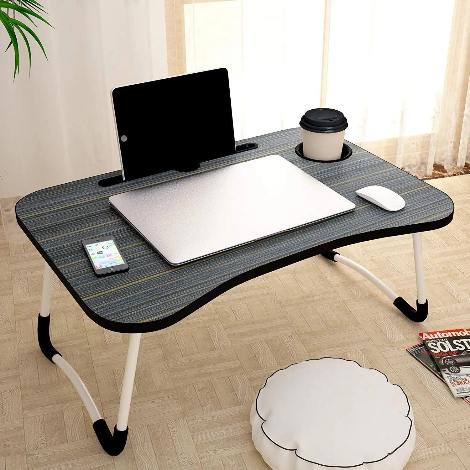 4492 Multi-Purpose Laptop Desk for Study and Reading with Foldable Non-Slip Legs Reading Table Tray , Laptop Table ,Laptop Stands, Laptop Desk, Foldable Study Laptop Table