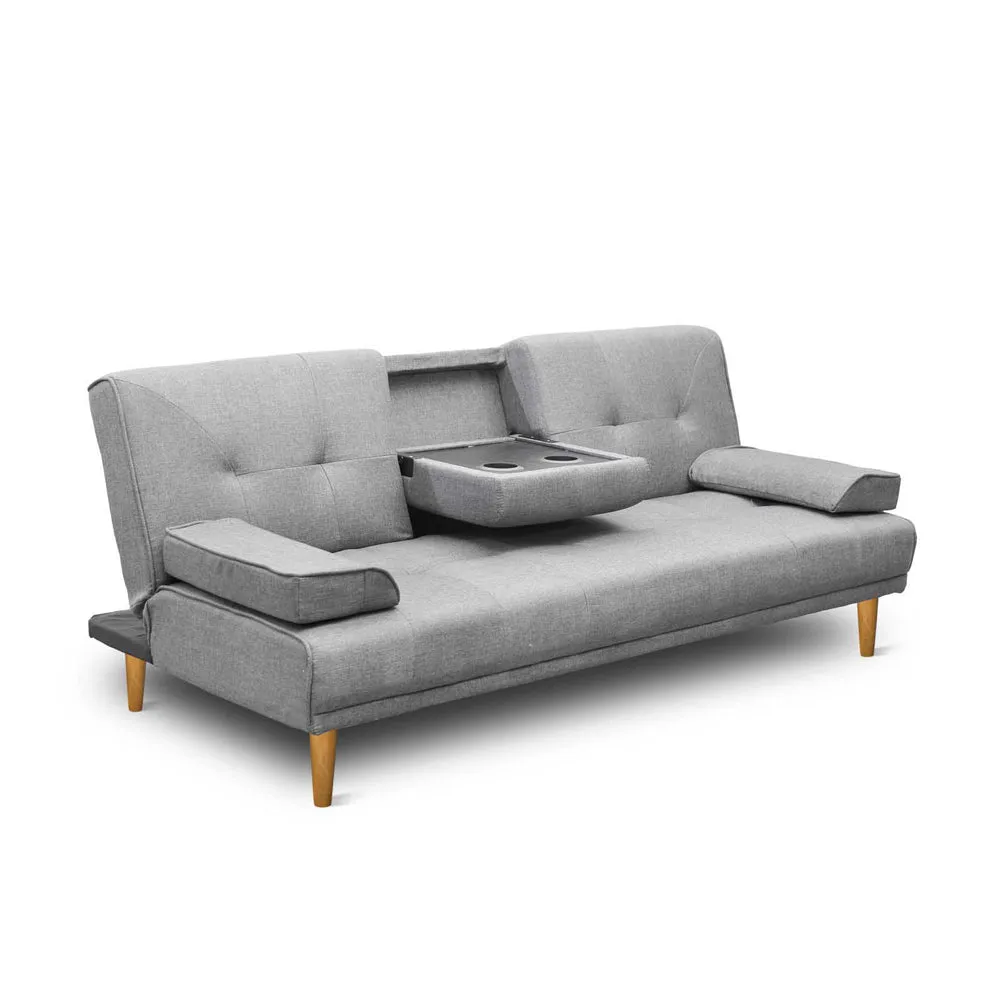 Adjustable 3-Seater Sofa Bed with Cup Holders, Artiss