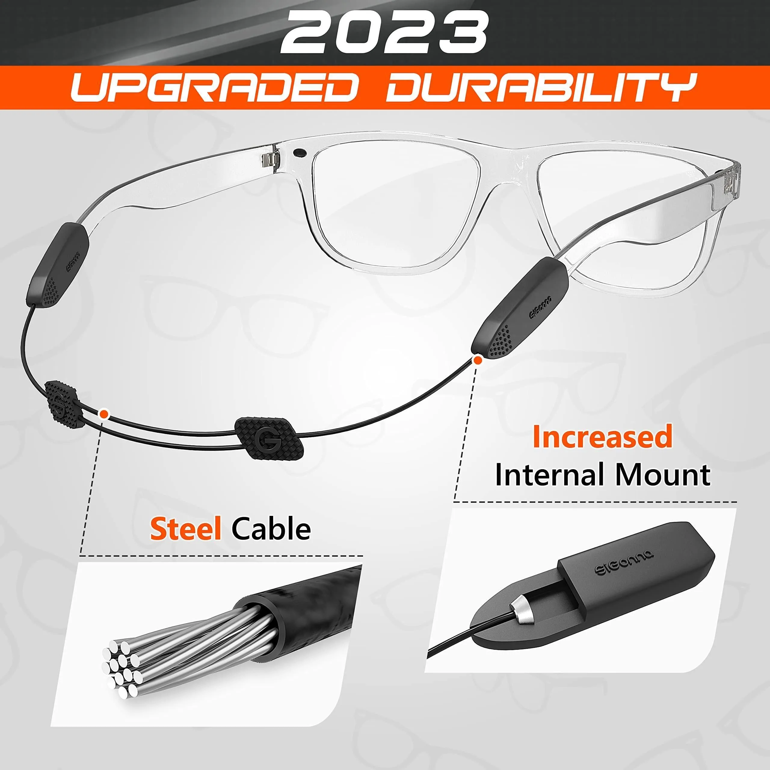 Adjustable Glasses Straps 3 Pcs Eyeglasses Strap Holders No Tail L Size 15 inch