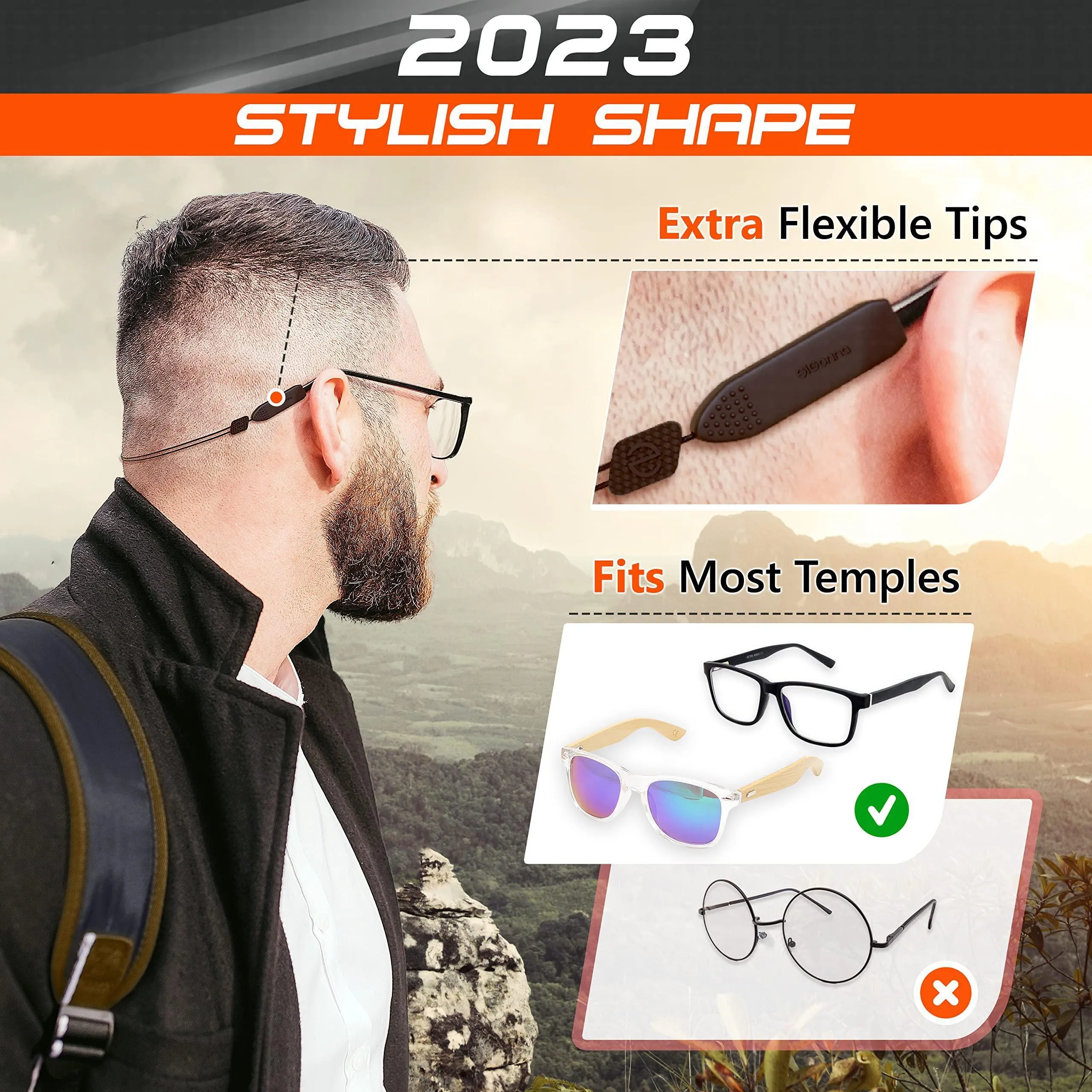 Adjustable Glasses Straps 3 Pcs Eyeglasses Strap Holders No Tail L Size 15 inch