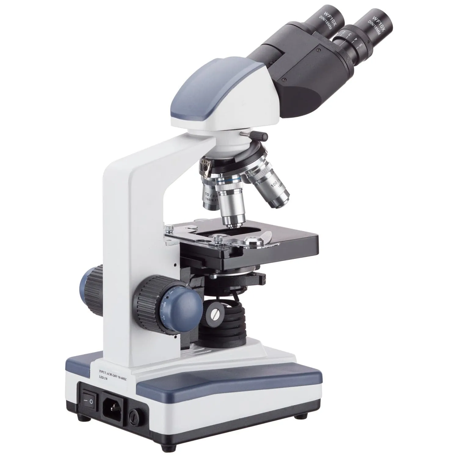 AmScope B120 Series Binocular Compound Microscope 40X-2000X Magnification with LED, Siedentopf Head and 50 Blank Slides