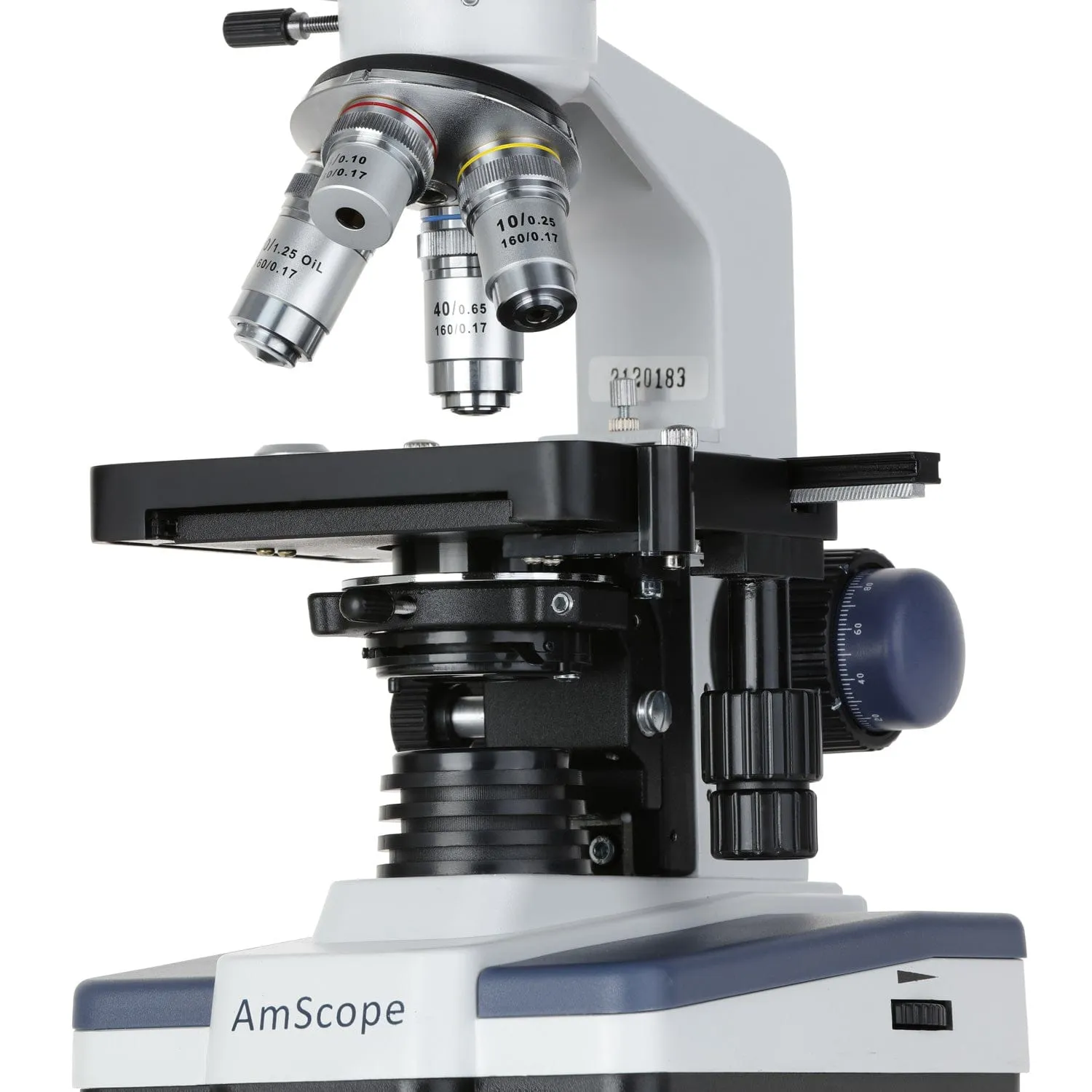 AmScope B120 Series Binocular Compound Microscope 40X-2000X Magnification with LED, Siedentopf Head and 50 Blank Slides