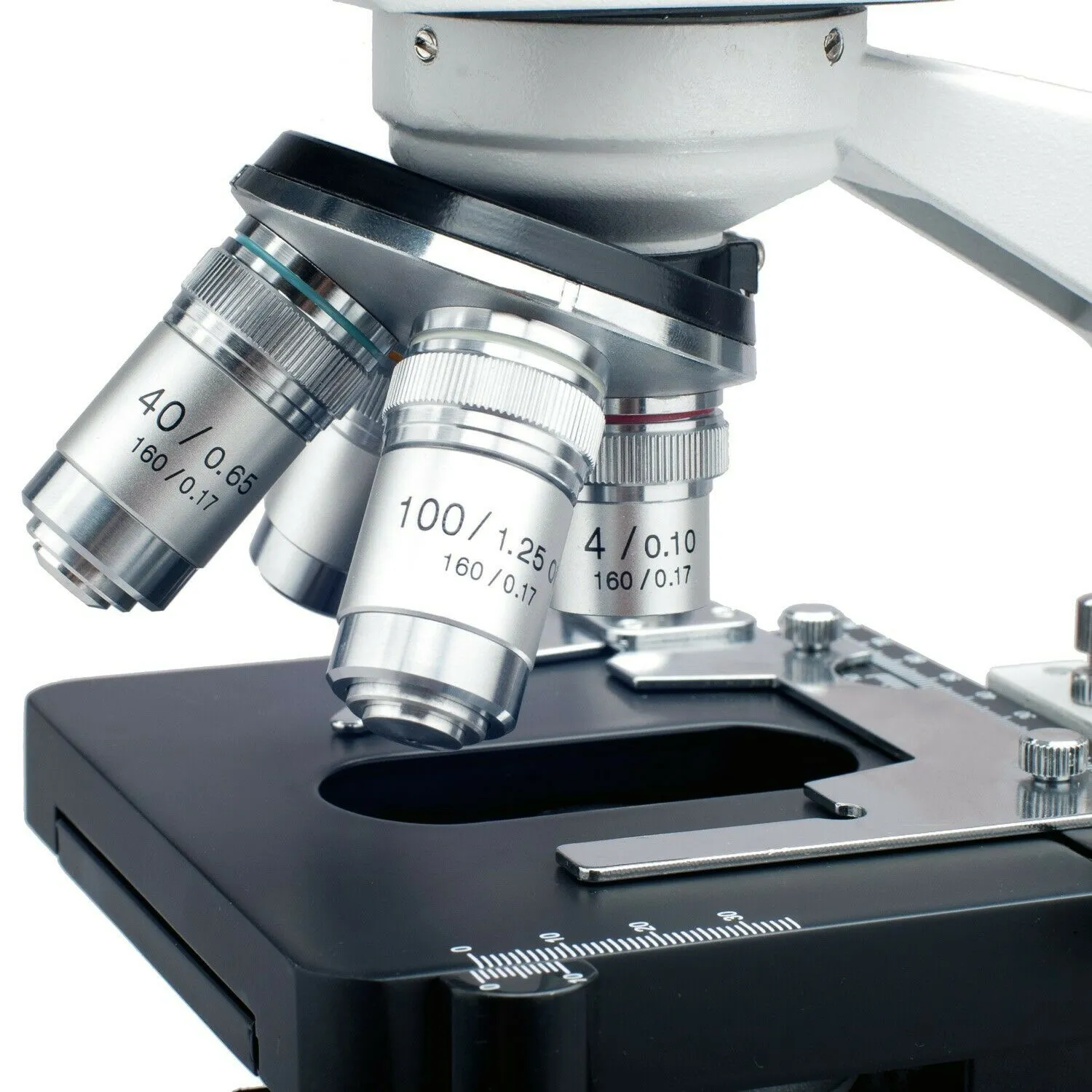 Amscope B120 Seroes Binocular LED Compound Microscope 40X-2500X Magnification With 100 Prepared Slides and Book