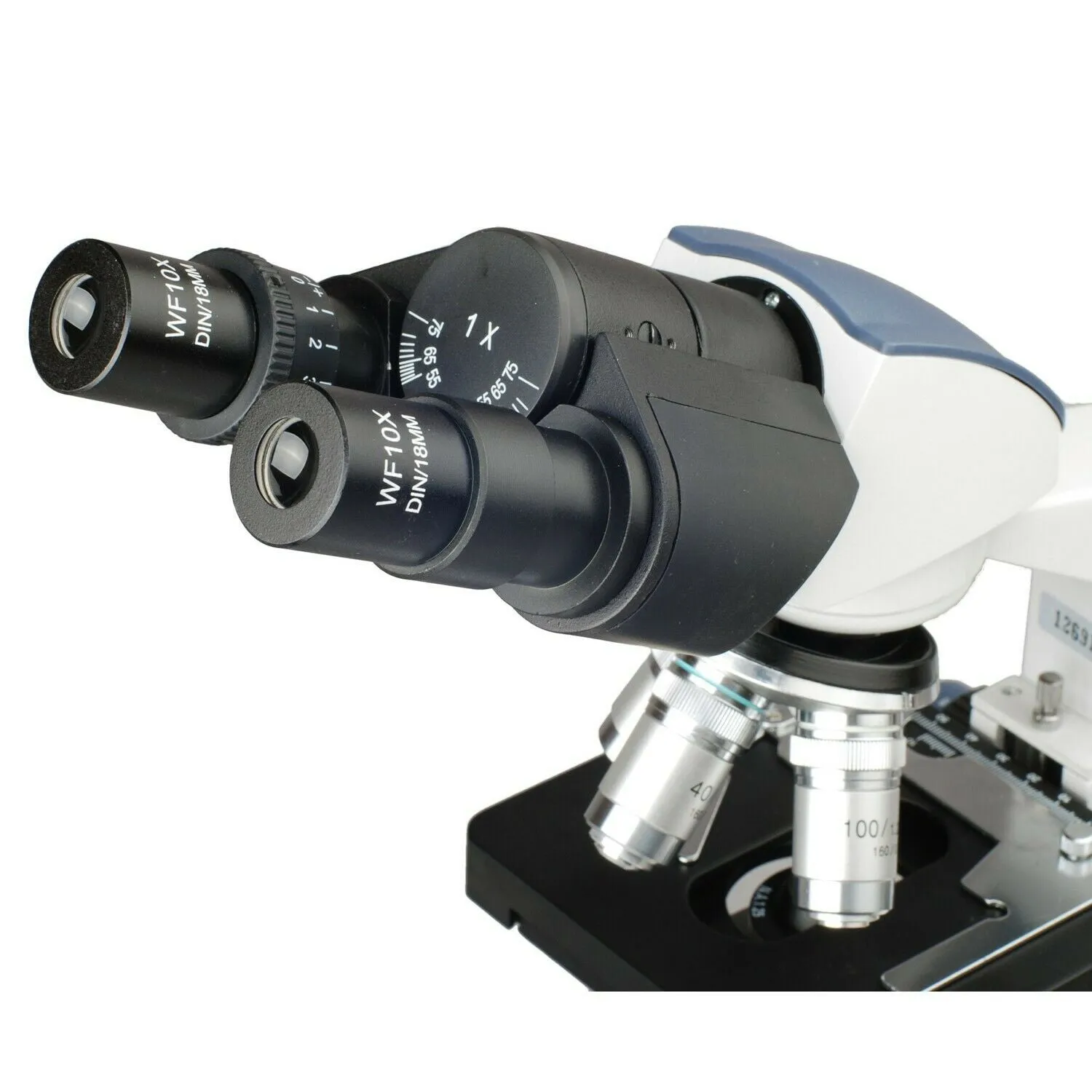 Amscope B120 Seroes Binocular LED Compound Microscope 40X-2500X Magnification With 100 Prepared Slides and Book