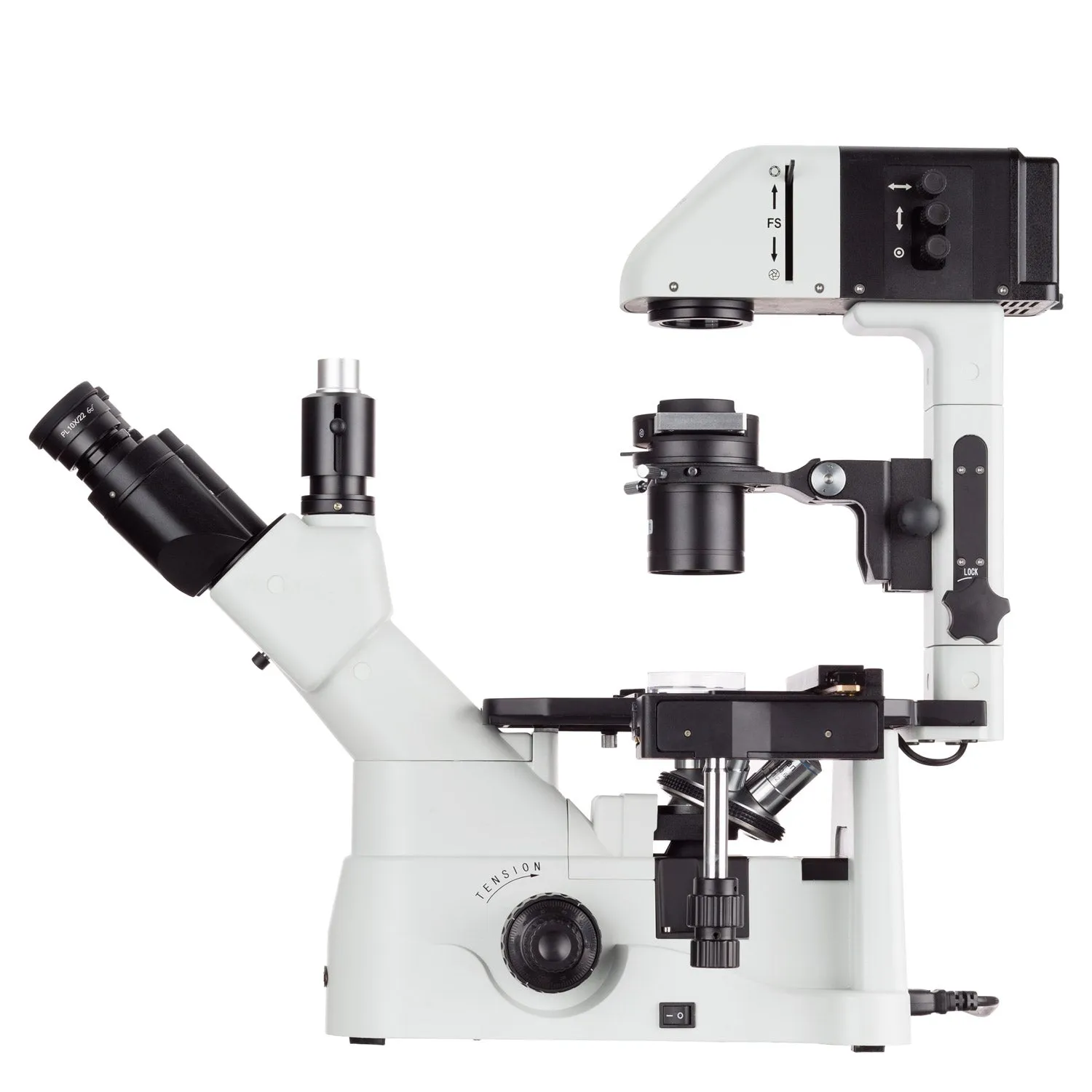 AmScope IN480 Series Inverted Infinity-corrected Phase-contrast Trinocular Compound Microscope 40X-1500X Magnification with Koehler Illumination and 18MP USB 3.0 Camera