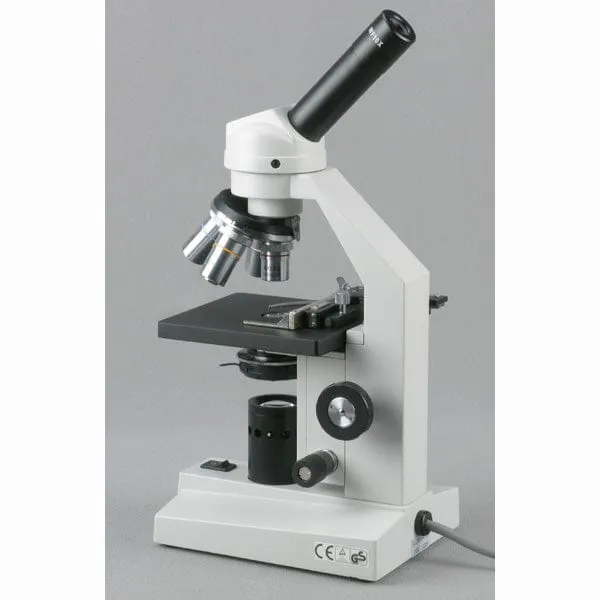AmScope M500 Series Advanced Home School Monocular Compound Microscope 40X-1000X Magnification with Mechanical Stage & 1.3MP Camera