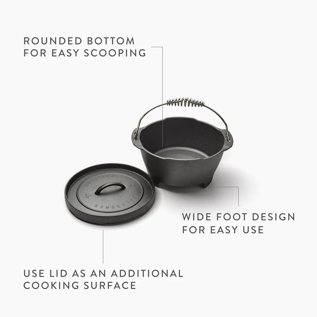 Barebones Cast Iron Dutch Oven  - 10 Inch
