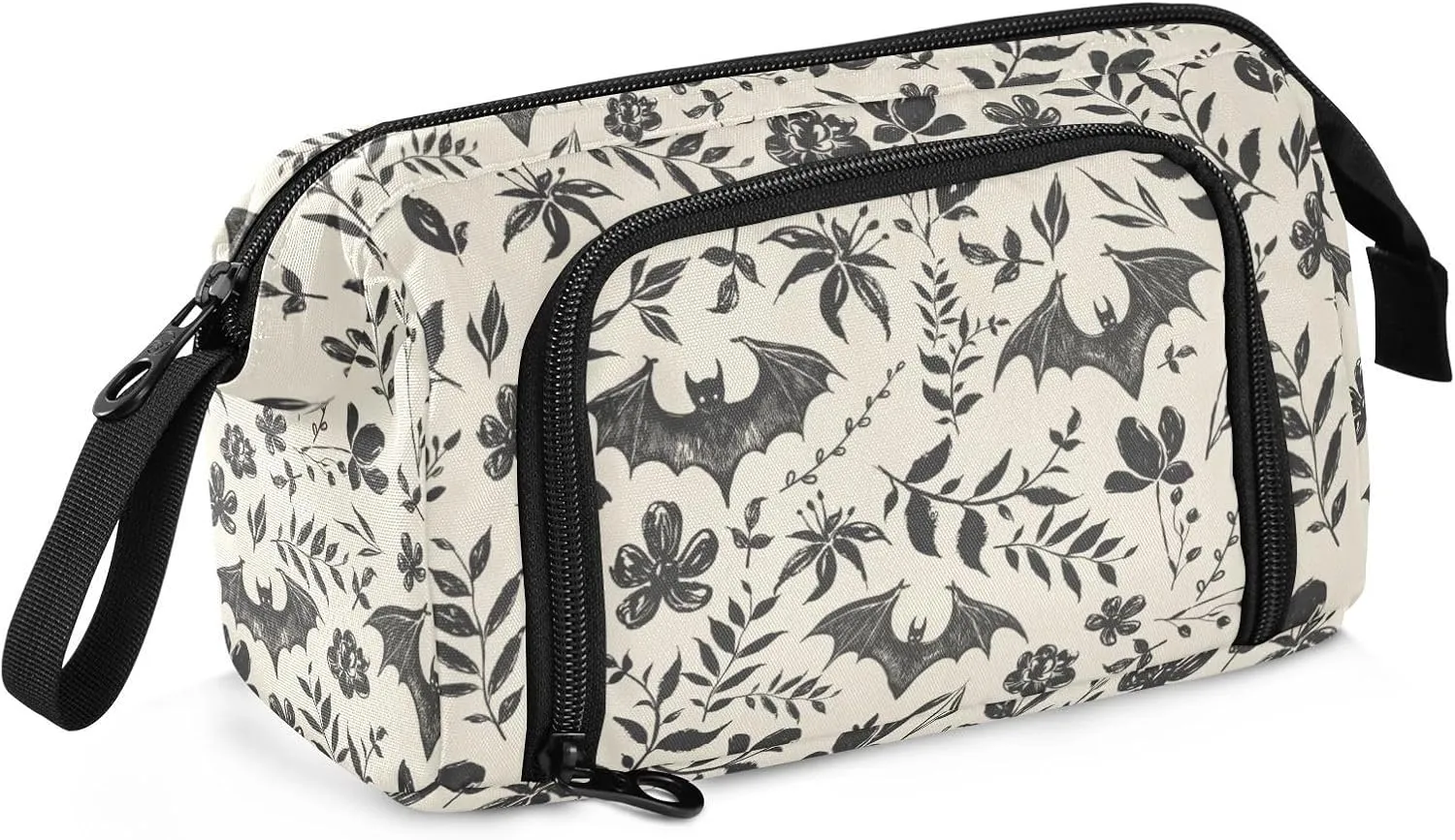 Bat Large Pencil Case Organizer Multifunctional Big Pencil Pouch With Compartments Simple Stationery Pen Bag With Zipper