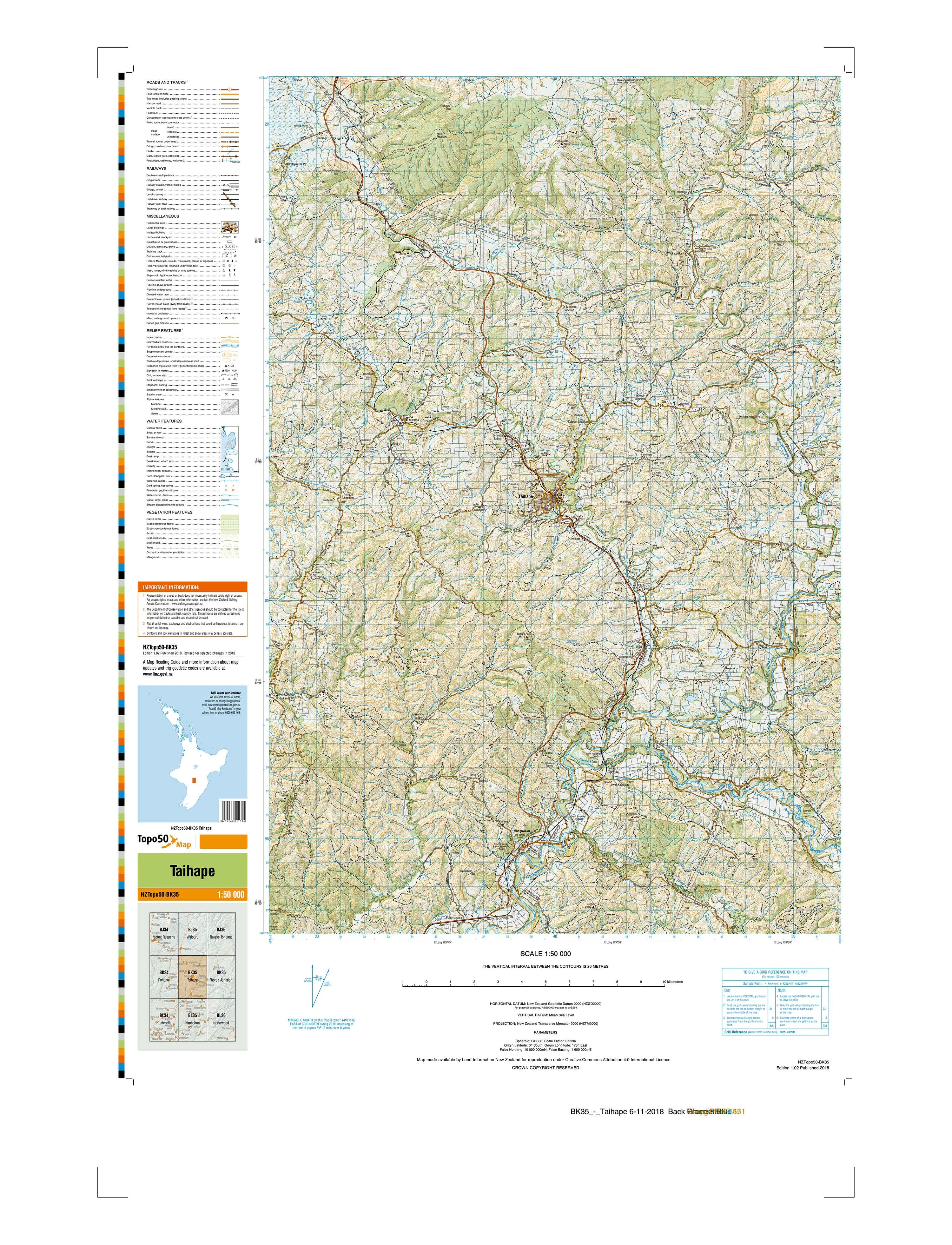 BK35 - Taihape Topo50 map