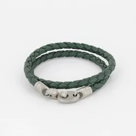 Catch Double Wrap Leather Bracelet (Evergreen)