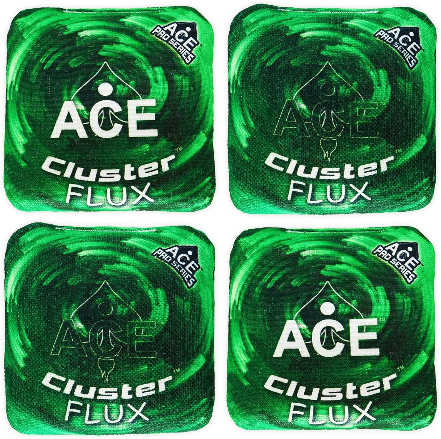 Cluster Flux | ACE Pro Cornhole Bags   PRO Kits | Cluster Pad Technology | Dual Sided Slick Stick All Weather | Optional Bag Break in and Carrying Case | Set of 4