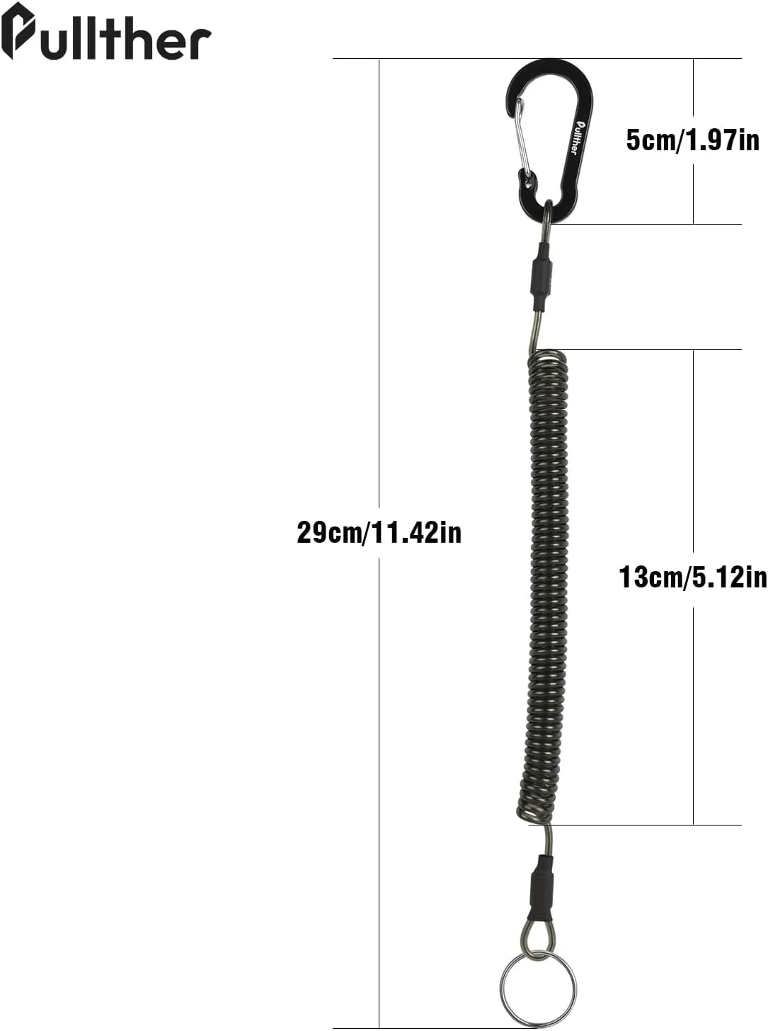 Coiled Lanyard,Fly Fishing Lanyard with Carabiner,Retractable Tool Lanyard,Anti Loss Key Lanyard,Tool Lanyards for Hand Tools,for Pliers,Fishing Shears,Fishing Accessories.