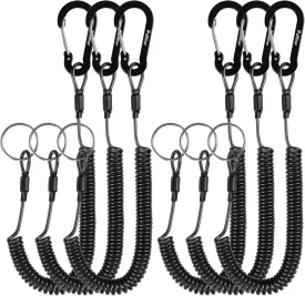 Coiled Lanyard,Fly Fishing Lanyard with Carabiner,Retractable Tool Lanyard,Anti Loss Key Lanyard,Tool Lanyards for Hand Tools,for Pliers,Fishing Shears,Fishing Accessories.