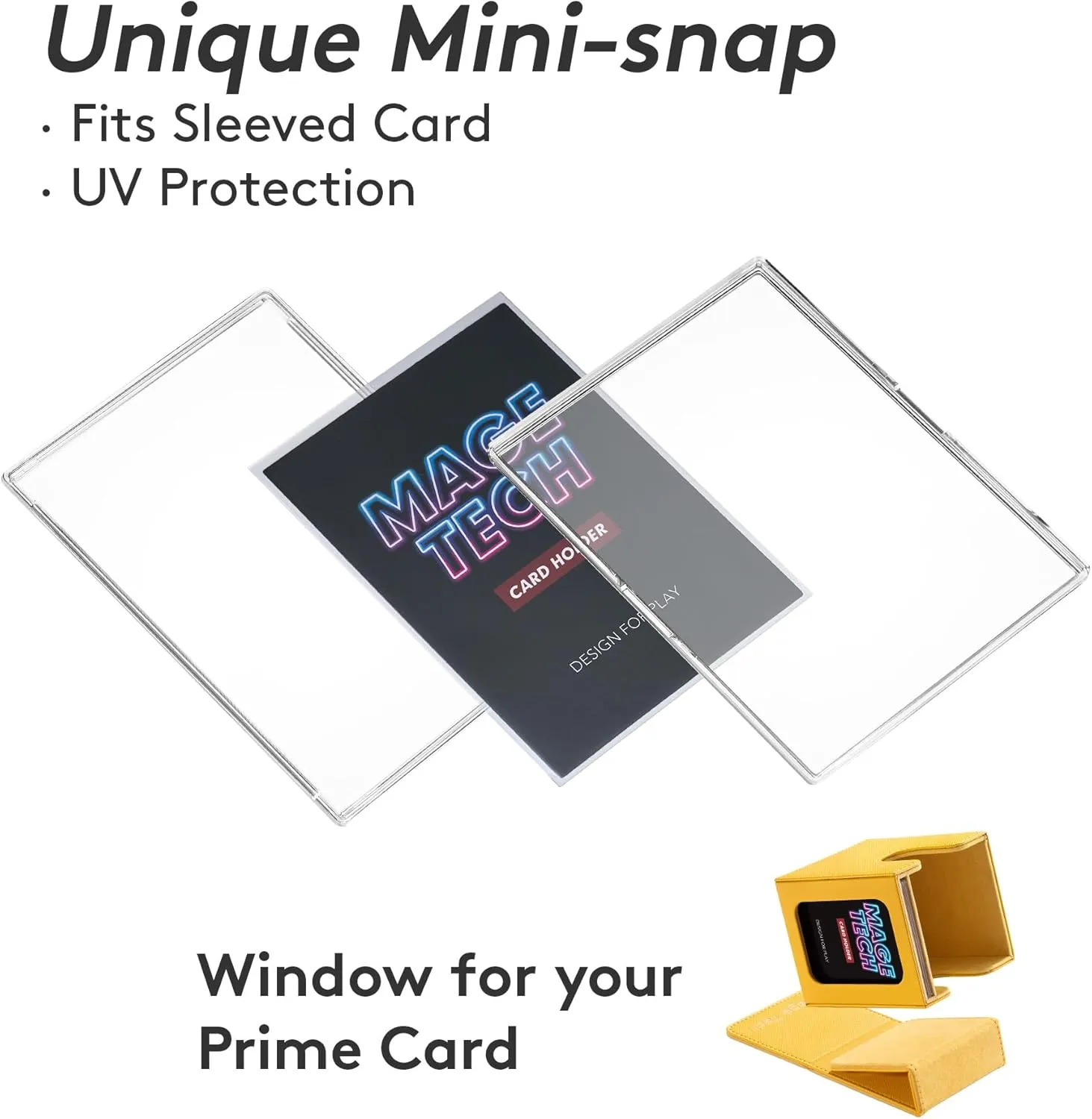 Commander Deck Box Lite - Card Display with Snap Card Holder & Removable Cover, Fits 100  Single-Sleeved Cards, Ideal for MTG, PTCG, OPCG, SWU & More (Yellow)