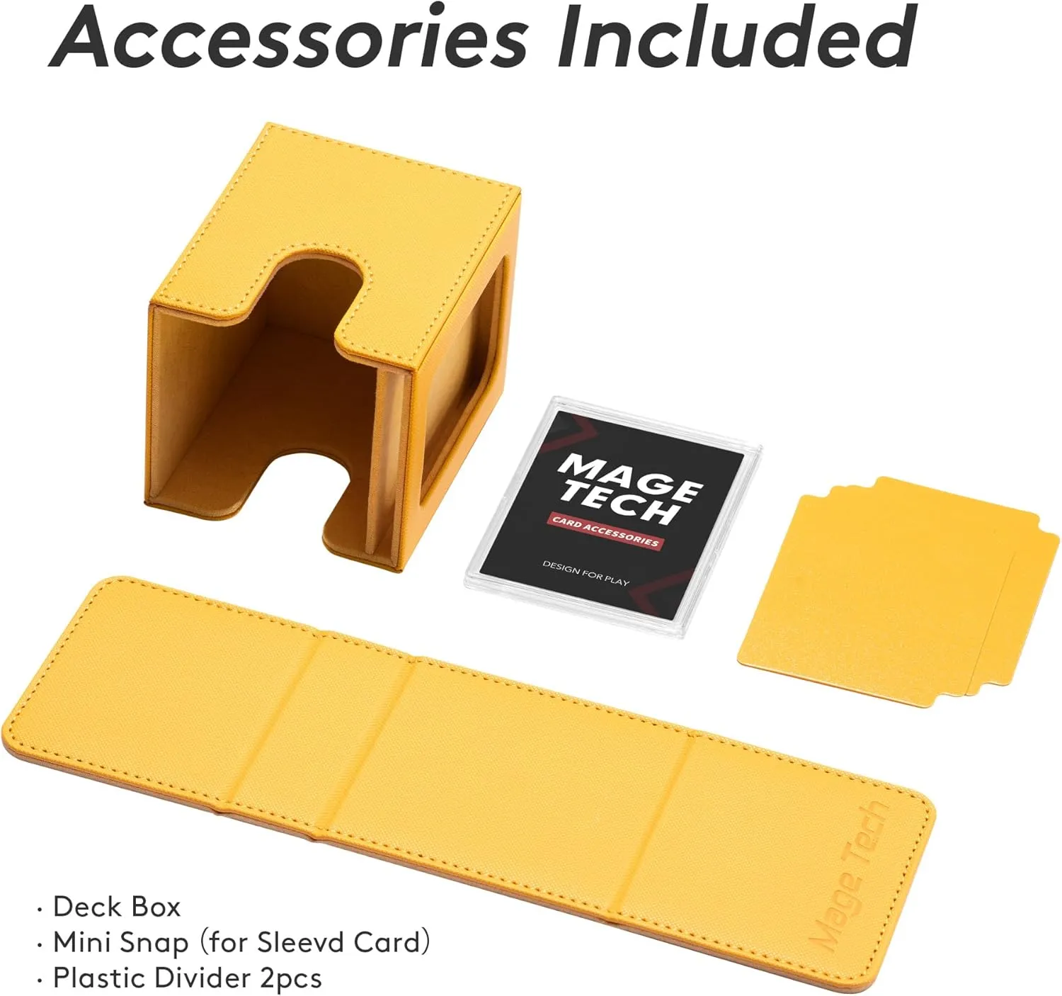 Commander Deck Box Lite - Card Display with Snap Card Holder & Removable Cover, Fits 100  Single-Sleeved Cards, Ideal for MTG, PTCG, OPCG, SWU & More (Yellow)