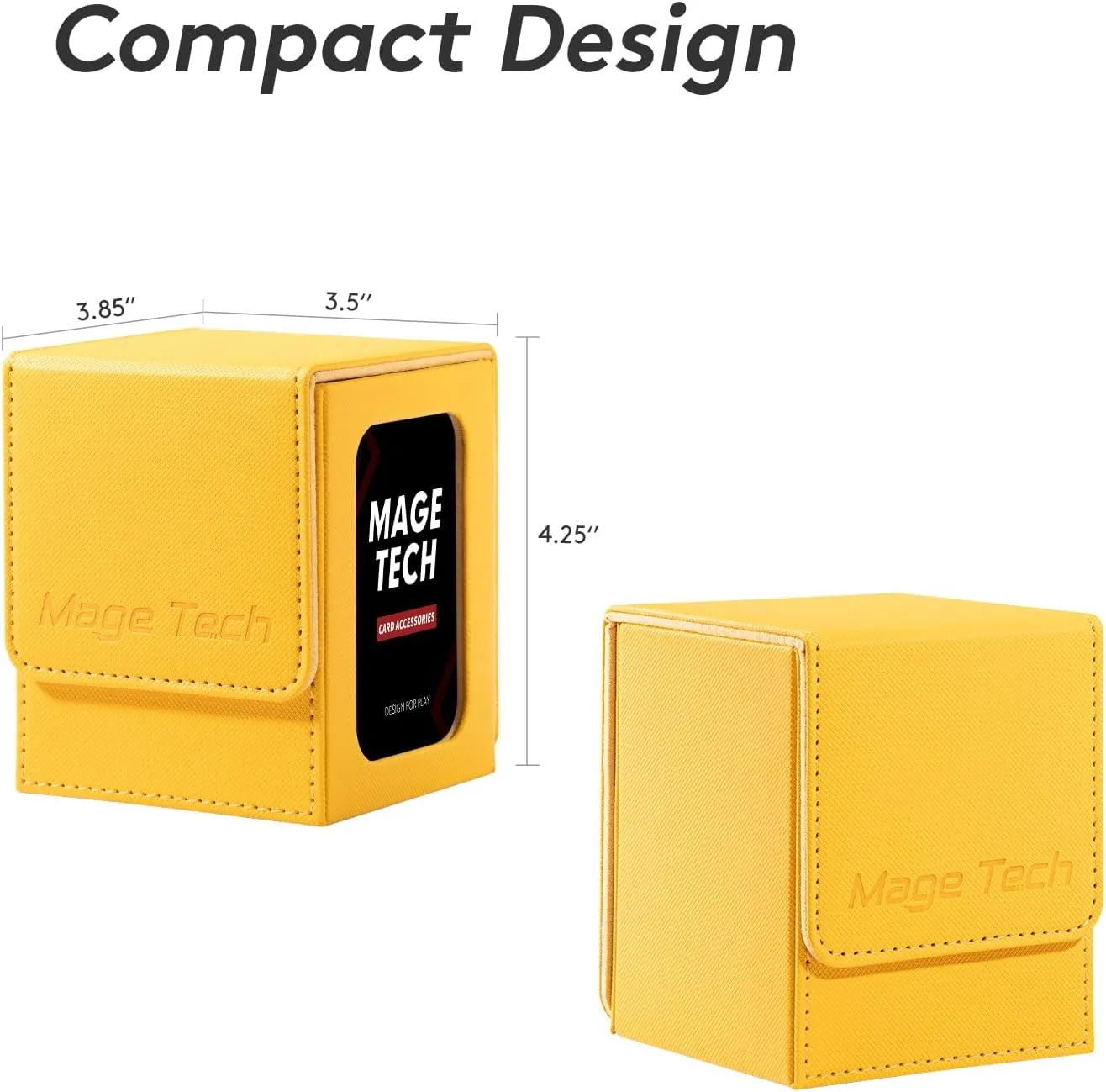 Commander Deck Box Lite - Card Display with Snap Card Holder & Removable Cover, Fits 100  Single-Sleeved Cards, Ideal for MTG, PTCG, OPCG, SWU & More (Yellow)