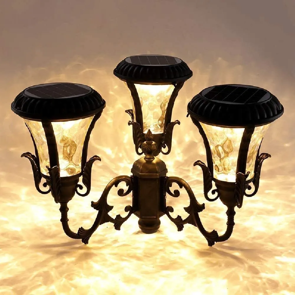 CYZMONI Outdoor die-cast light 3 LED Aluminum Solar Lamp Post Light 2.93M High Pole Street Lantern Waterproof Solar Energy Column Lamp Engineering Lighting for Outdoor Landscape Pathway Street Patio G