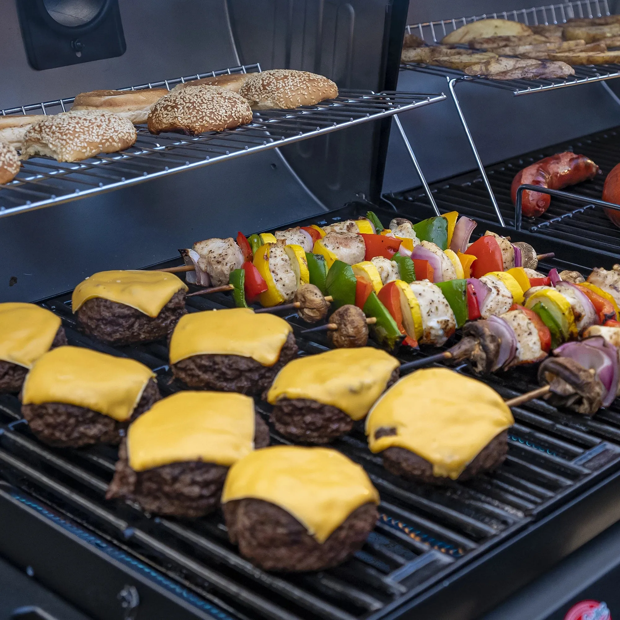 Dual Threat 2-Burner Gas & Charcoal Grill