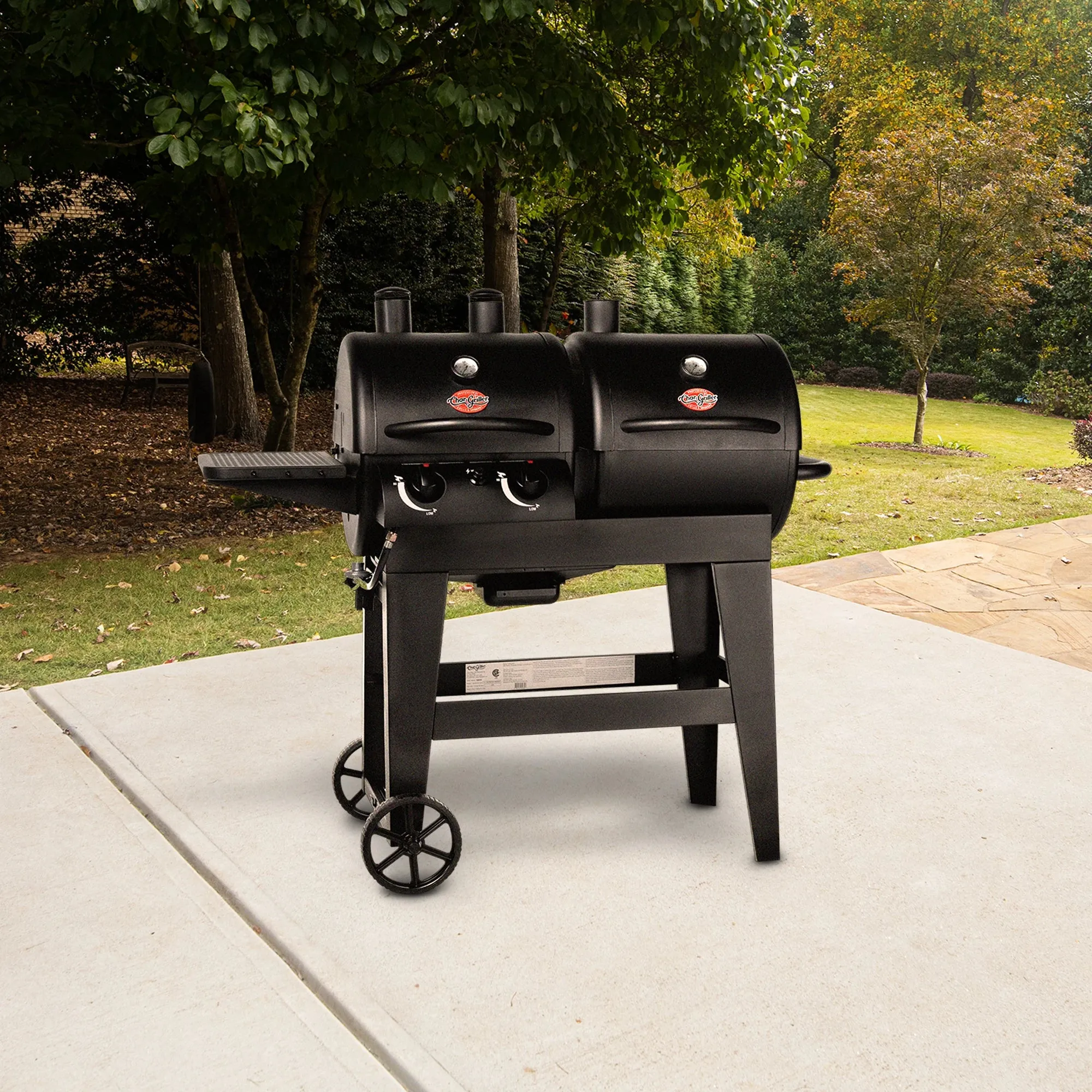 Dual Threat 2-Burner Gas & Charcoal Grill