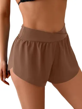 Eomenie Women's Swim Board Shorts High Waisted Bathing Suit Bottom Flowy Swim Trunks Swimsuit Bottom with Built-in Brief