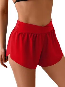 Eomenie Women's Swim Board Shorts High Waisted Bathing Suit Bottom Flowy Swim Trunks Swimsuit Bottom with Built-in Brief