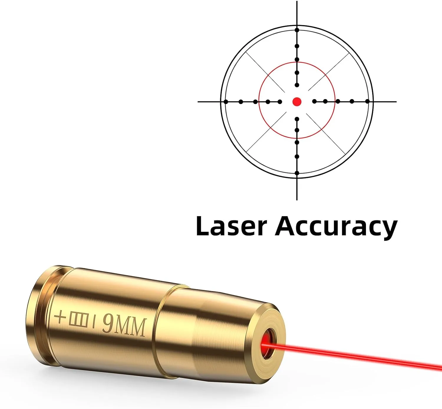 EZshoot Bore Sight 243 308/223 5.56mm/ 9mm/12-Gauge Red Laser Boresighter with Extra Batteries