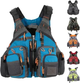Fishing Vest Adjustable for Men and Women, Adult Buoyancy Aids for Fly Bass Fishing and Outdoor Activities