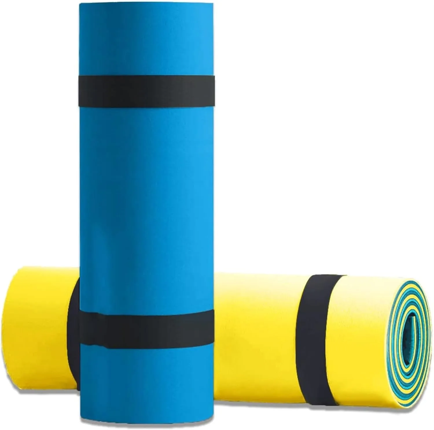 Floating Water Mat, Floating Mat, with Rolling Pillow Design, Bouncy Tear-Resistant 3-Layer XPE Foam, Roll-Up Floating Island River Rafts