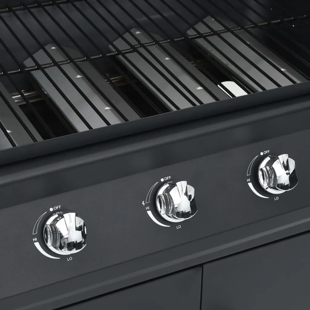 Gas Barbecue Grill 4 1 Cooking Zone Black Steel