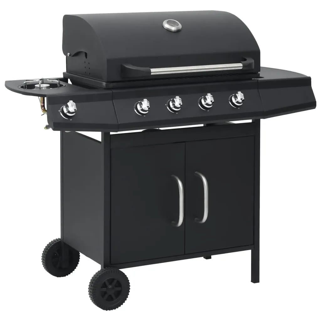 Gas Barbecue Grill 4 1 Cooking Zone Black Steel