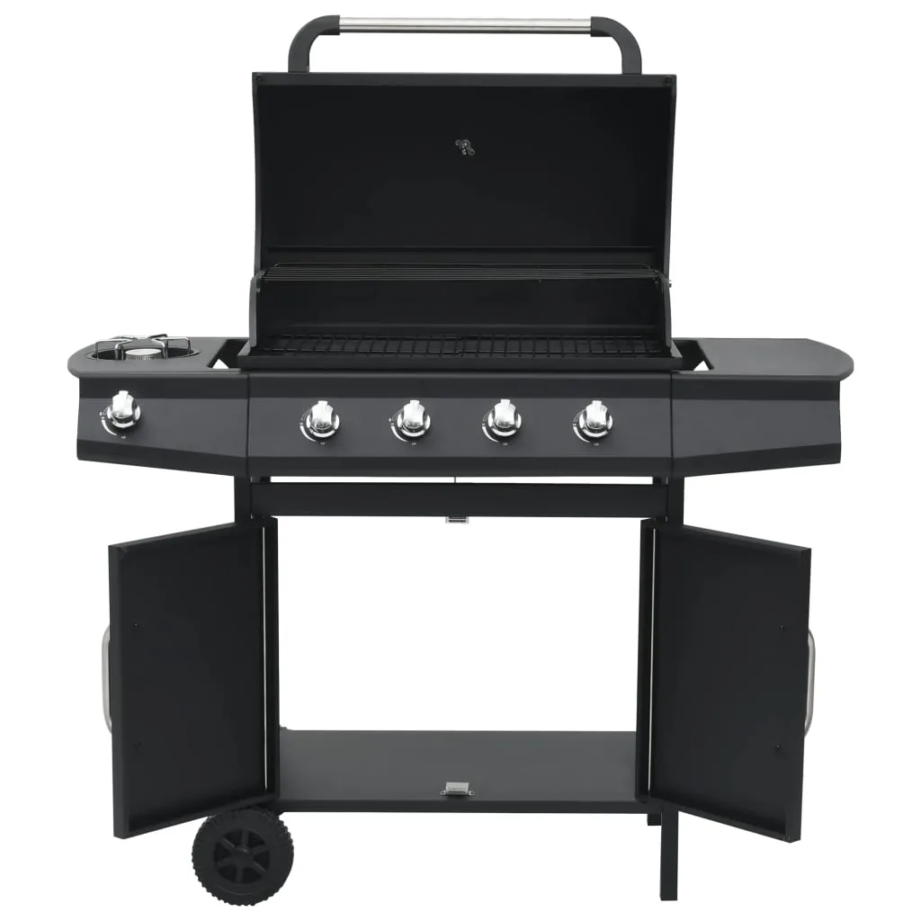 Gas Barbecue Grill 4 1 Cooking Zone Black Steel