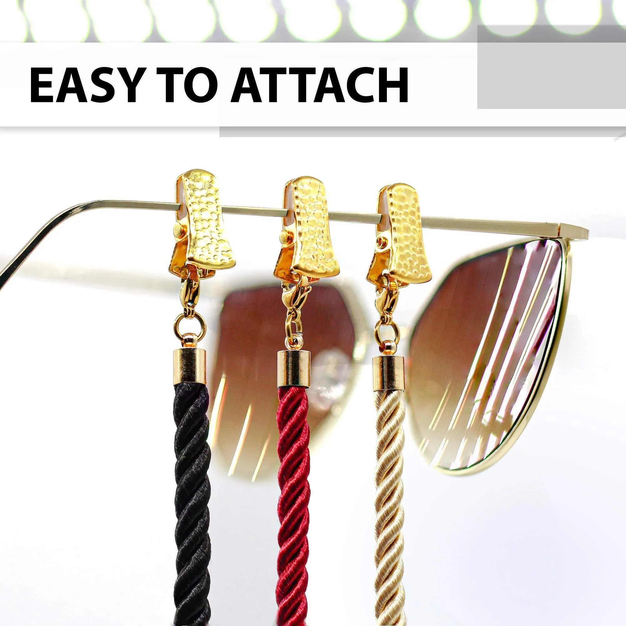 Glasses Strap String Holder Cord Terylene Eyeglasses Gold Chains 3 Pcs