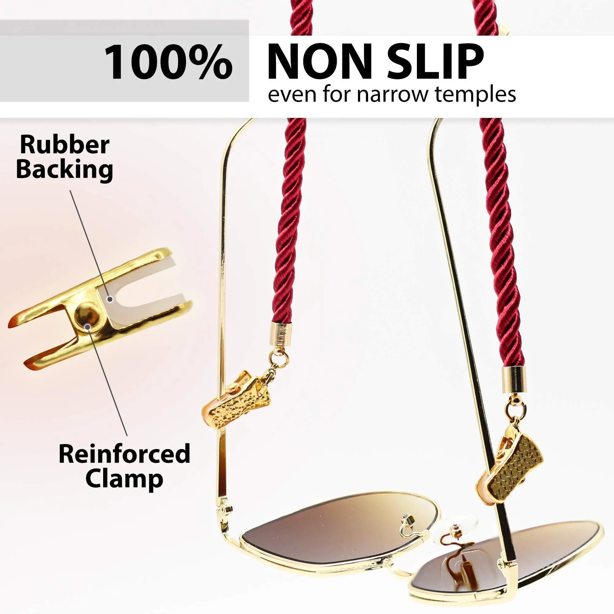 Glasses Strap String Holder Cord Terylene Eyeglasses Gold Chains 3 Pcs