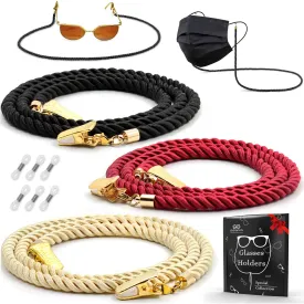 Glasses Strap String Holder Cord Terylene Eyeglasses Gold Chains 3 Pcs
