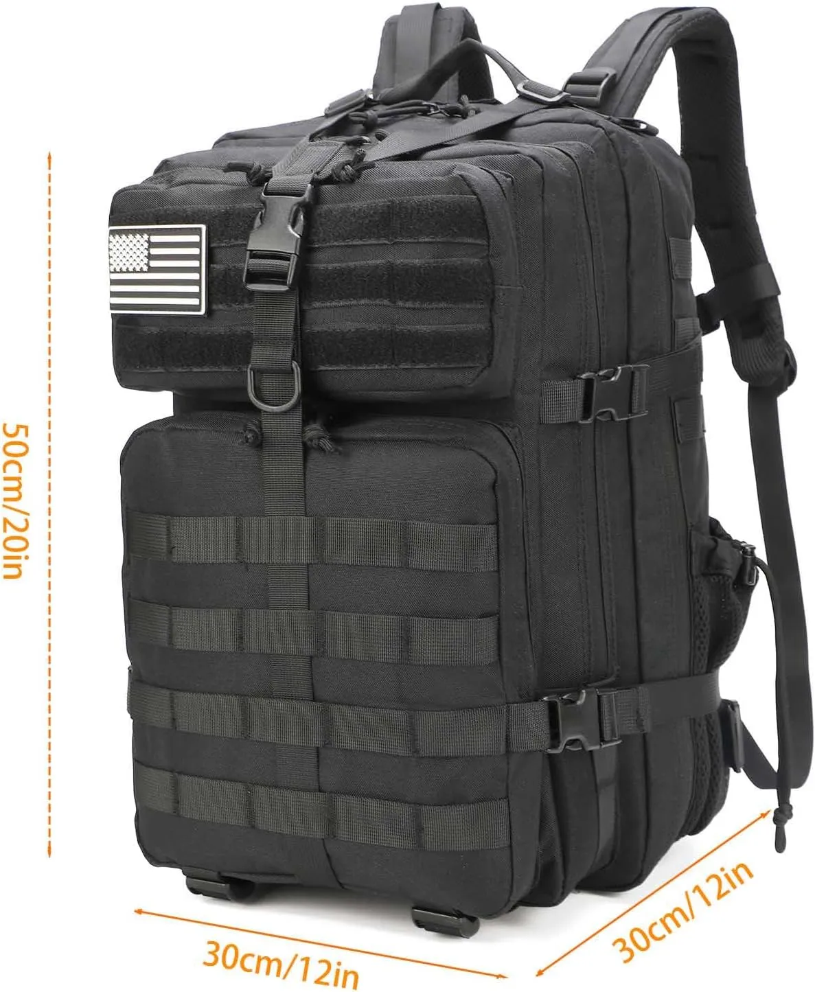 Gun Backpack for Men 45L Military Tactical Backpack with Holster of Handguns, Bug Out Bag Army Molle Daypack 3-Day Pack W.Side Pocket for Gym Camping Hiking Trekking(Black)