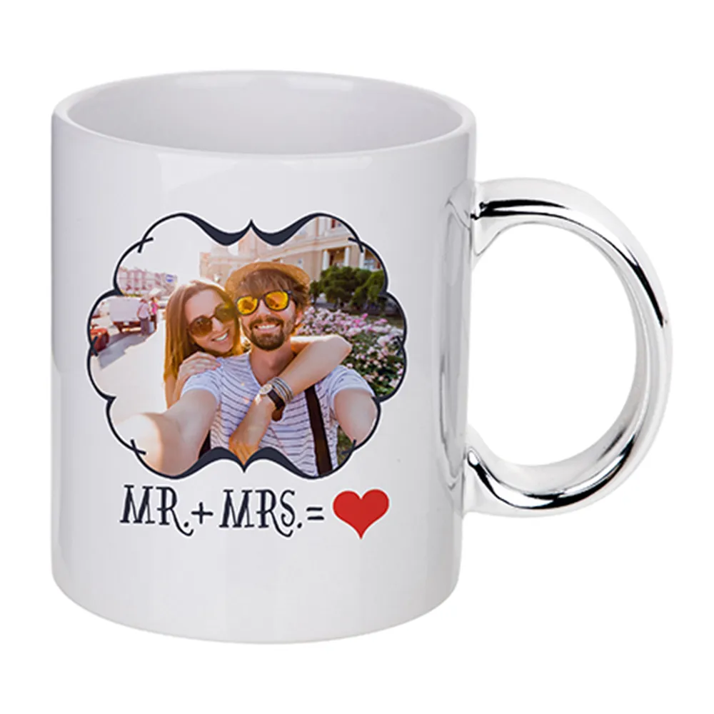 HPN SubliCraft 11 oz. Plated Handle Sublimation Ceramic Mug - 36 per case