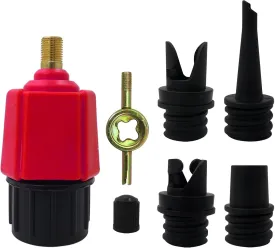 Inflatable SUP Pump Adaptor Air Pump Converter, Multifunction Sup Valve Adapter with 4 Air Valve Nozzles for Inflatable Boat, Stand Up Paddle Board, Inflatable Bed, Surf Paddle Board