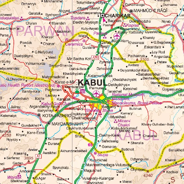 Kabul & Historic Khyber Pass ITMB Map