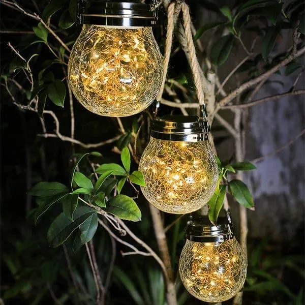 Lights In Jars Decorations | Solar Hanging 20 Led Jar Light