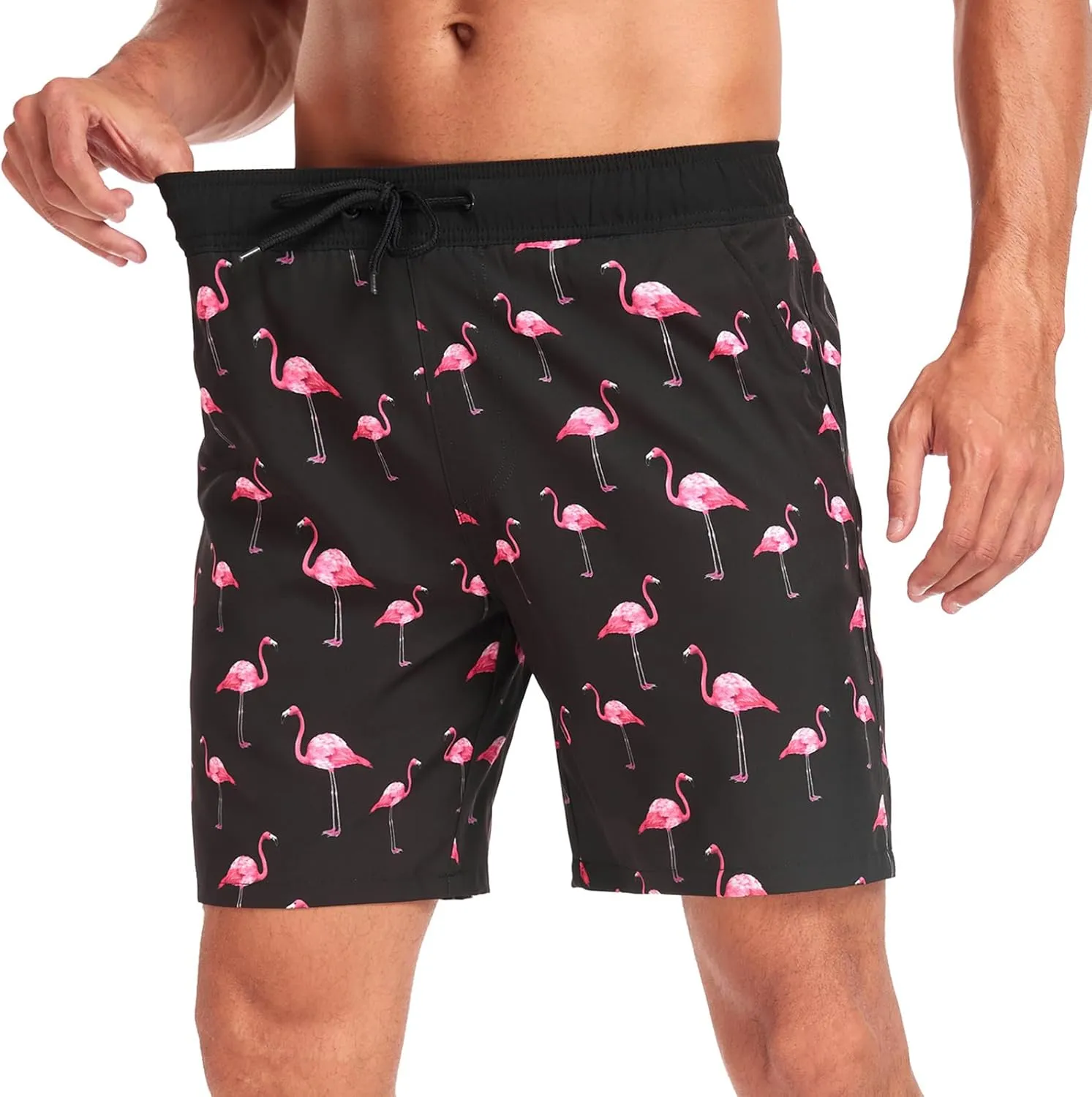 Mens Swim Trunks with Compression Liner 7 inch Inseam Bathing Suit Swim Shorts Men