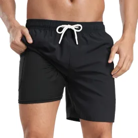 Mens Swim Trunks with Compression Liner 7 inch Inseam Bathing Suit Swim Shorts Men