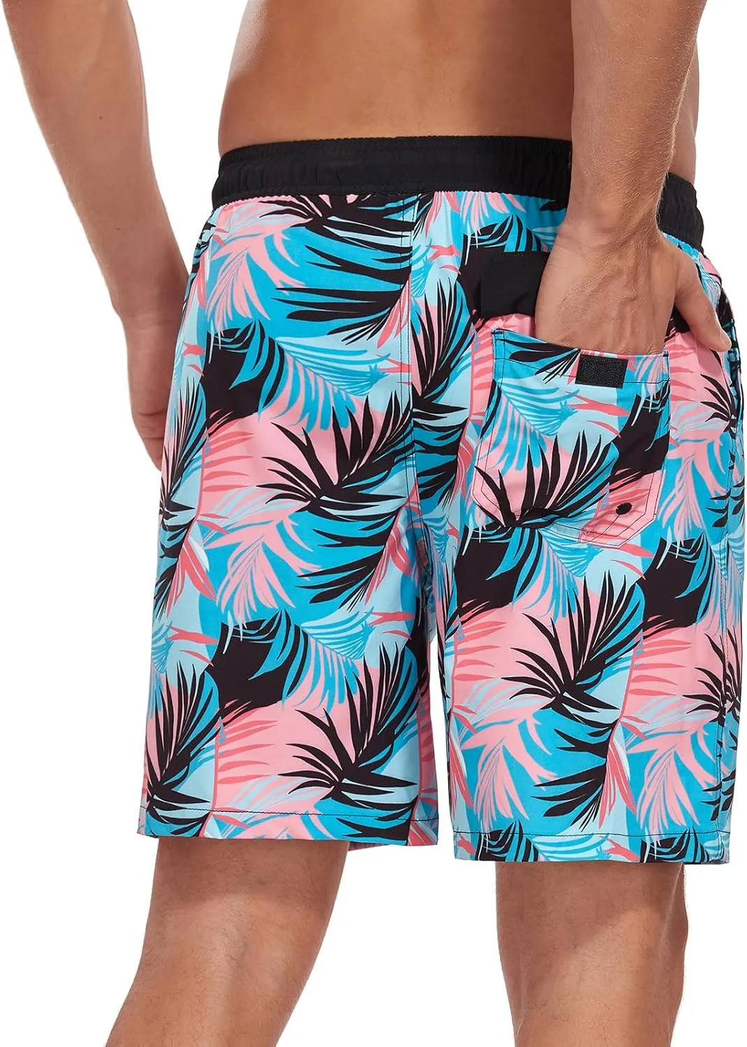 Mens Swim Trunks with Compression Liner 7 inch Inseam Bathing Suit Swim Shorts Men
