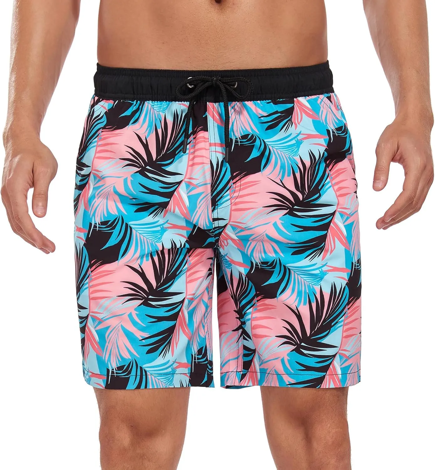Mens Swim Trunks with Compression Liner 7 inch Inseam Bathing Suit Swim Shorts Men