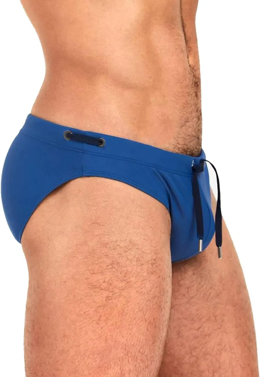 MIZOK Men's Swimwear Bikini Swimming Briefs Drawstring Swimsuits Board Surf Shorts Trunks