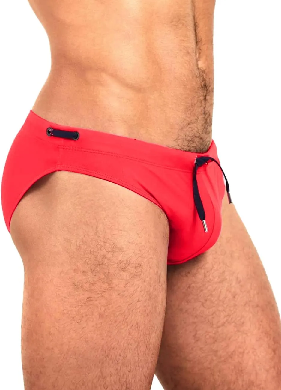 MIZOK Men's Swimwear Bikini Swimming Briefs Drawstring Swimsuits Board Surf Shorts Trunks