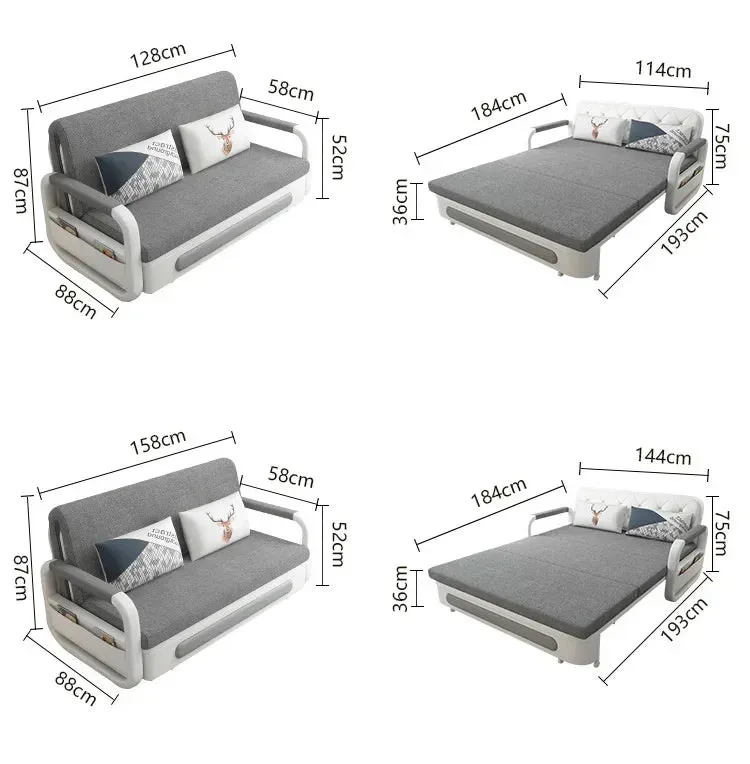 Modern Space-Saving Built-In Storage Sofa Bed