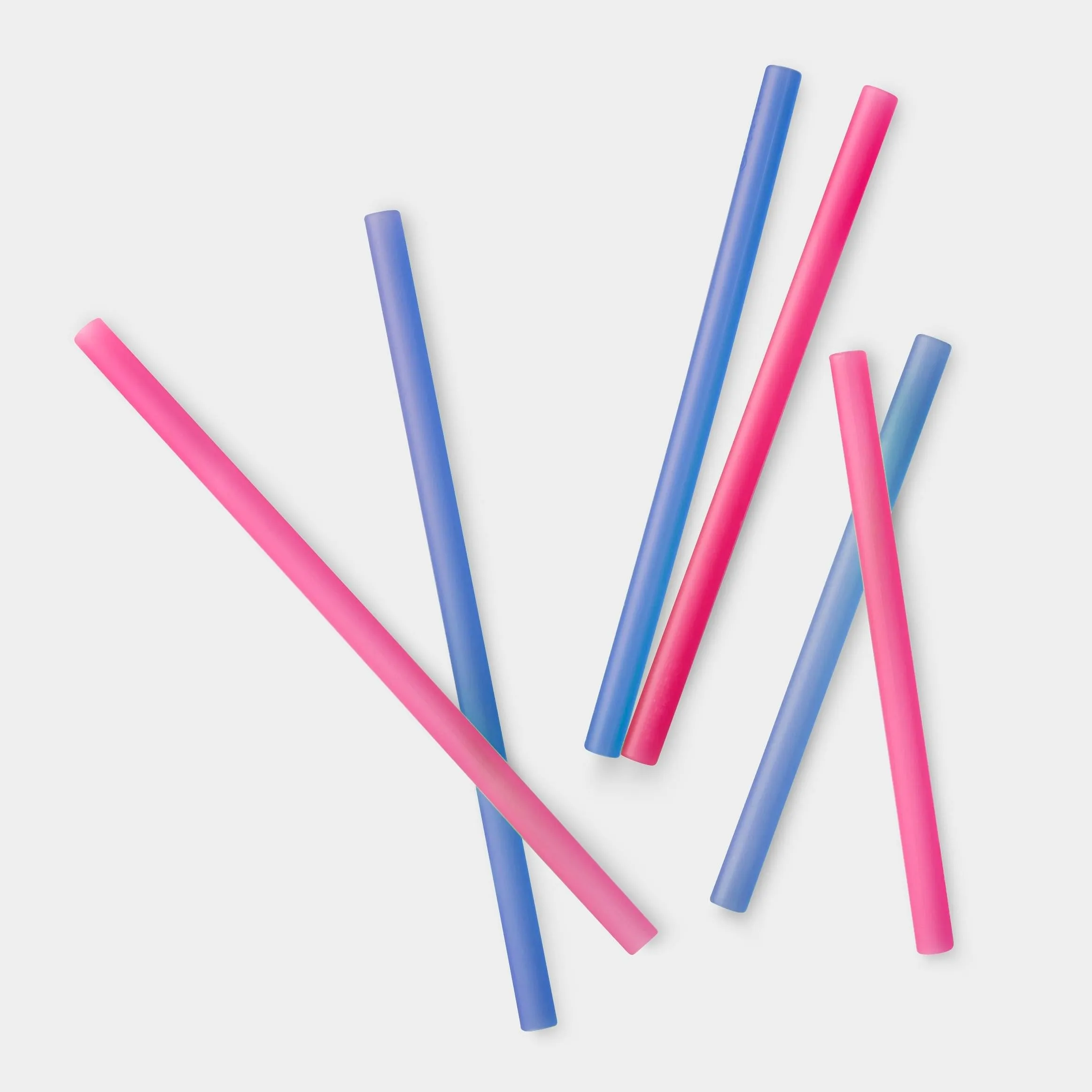 Multi-length Reusable Silicone Straws, 6pk