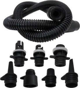 New Paddle Board Pump Adapter Hose, Sup Pump Adaptor Kit w/ 7 Air Valve Nozzles and 3.3 Ft Hose, Electric Hand Air Pump Accessories for Inflatable Stand Up Paddle Board/Boat/Tent/Pool/Mat