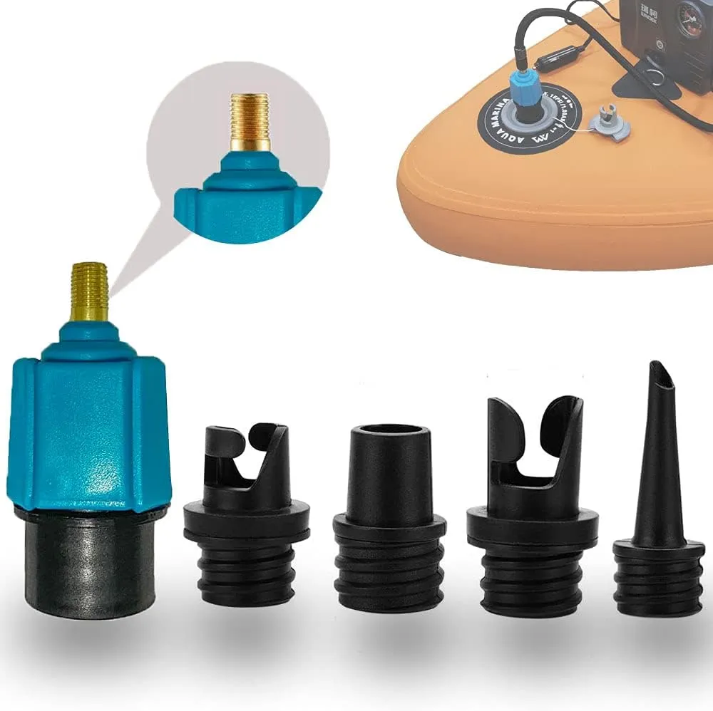 Paddle Board Pump Adapter, Air Pump Adapter for Inflatables, SUP Pump Adaptor with 4 Air Valve Nozzles for Inflatable Boat, Stand Up Paddle Board,Inflatable Bed, Compressor Air Valve Converter