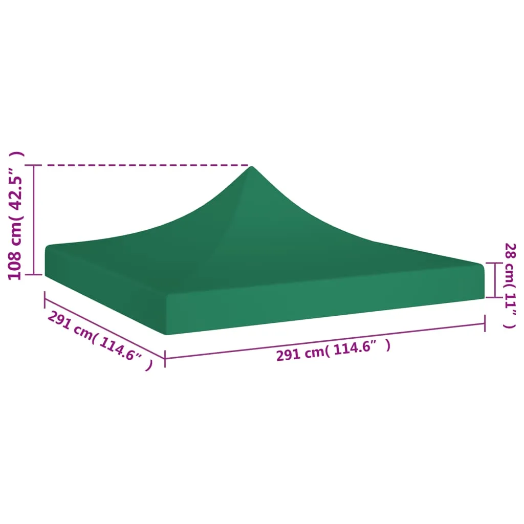 Party Tent Roof 3x3 m Green 270 g/m²